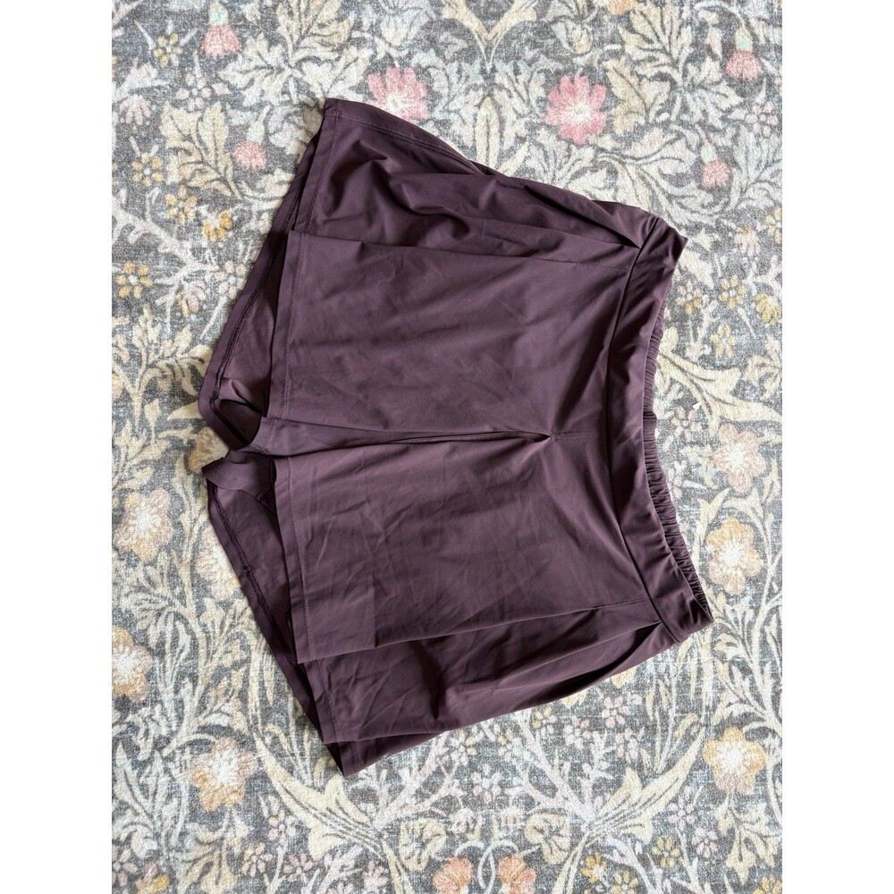 Lululemon Purple Plum Athletic Skort Skirt Built In Shorts Pockets Size Unknown
